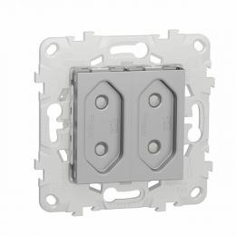 Изображение продукта Розетка двойная Schneider Electric Unica New б/з со шторками 